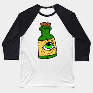 wine bottle with an eye. trippy Illuminati bottle. Baseball T-Shirt